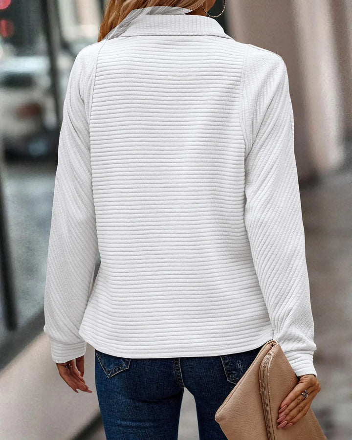 Strukturierter Pullover mit Kurzzip