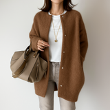 Silvia - Lange flauschige Strickjacke