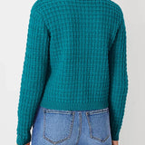 Bernadette – Strickjacke in Petrol