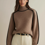 Maria - Rollkragenpullover mit Paspeln