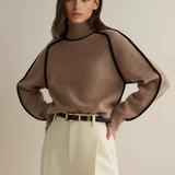 Maria - Rollkragenpullover mit Paspeln