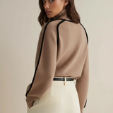 Maria - Rollkragenpullover mit Paspeln