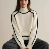 Maria - Rollkragenpullover mit Paspeln