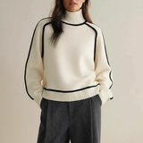 Maria - Rollkragenpullover mit Paspeln