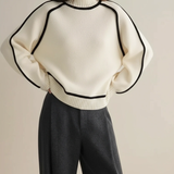 Maria - Rollkragenpullover mit Paspeln