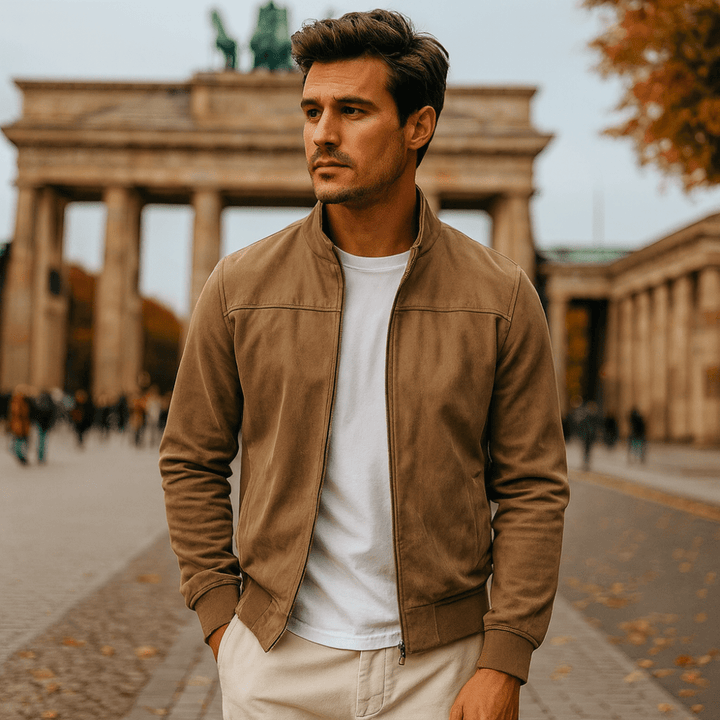 Premium Herren Bomberjacke in Wildleder-Optik