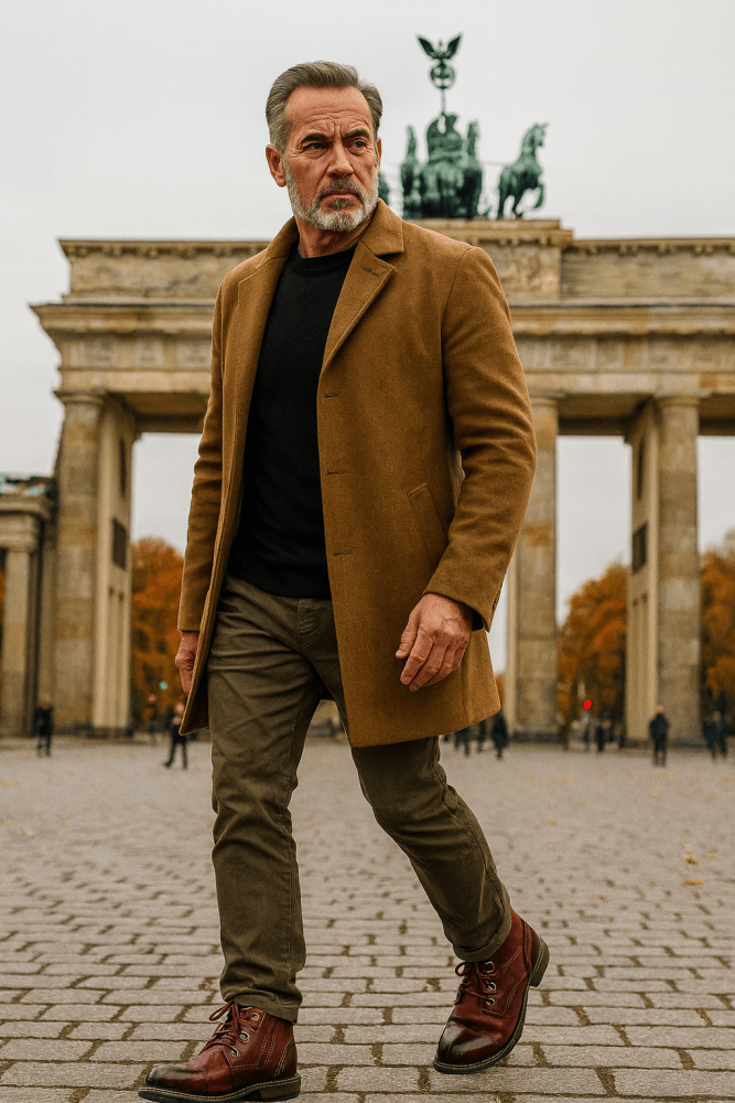 Charakterstarker Cap-Toe Schnürstiefel in Braun/Bordeaux
