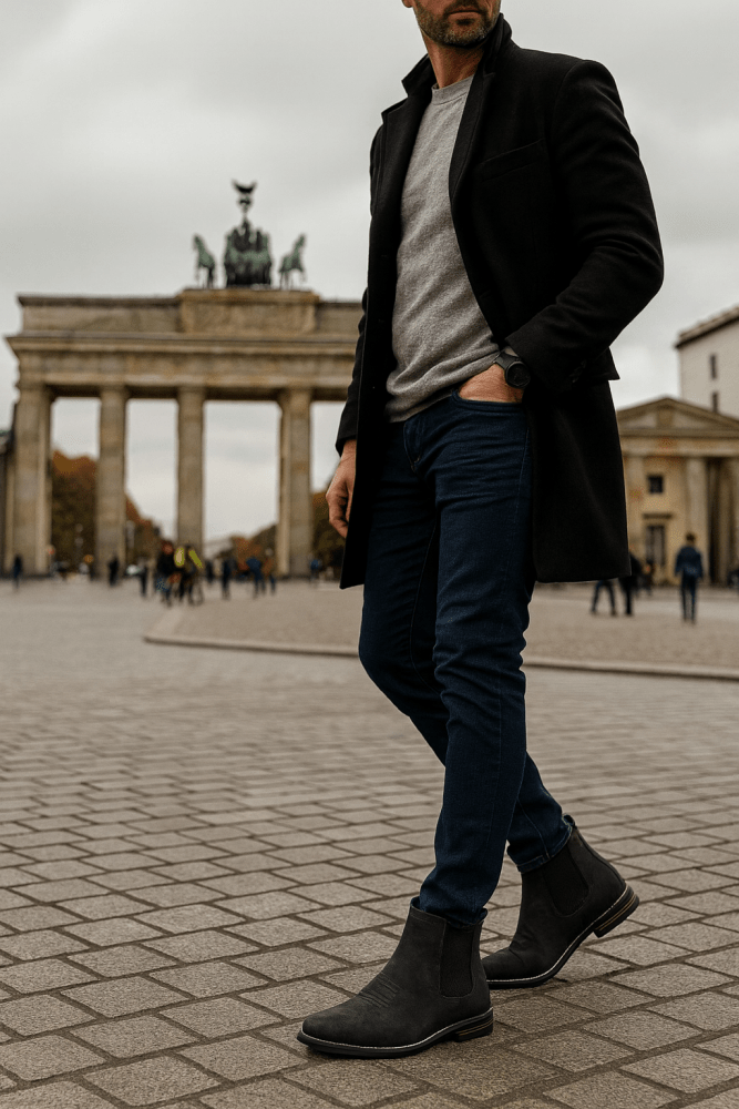Eleganter Wildleder-Stiefel im Western-Stil