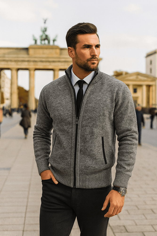 Premium Zip-Strickjacke