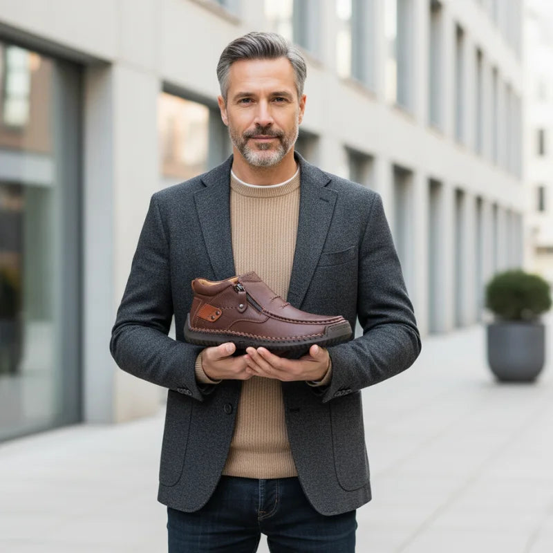 Robuster Casual-Slipper mit Seitenreißverschluss