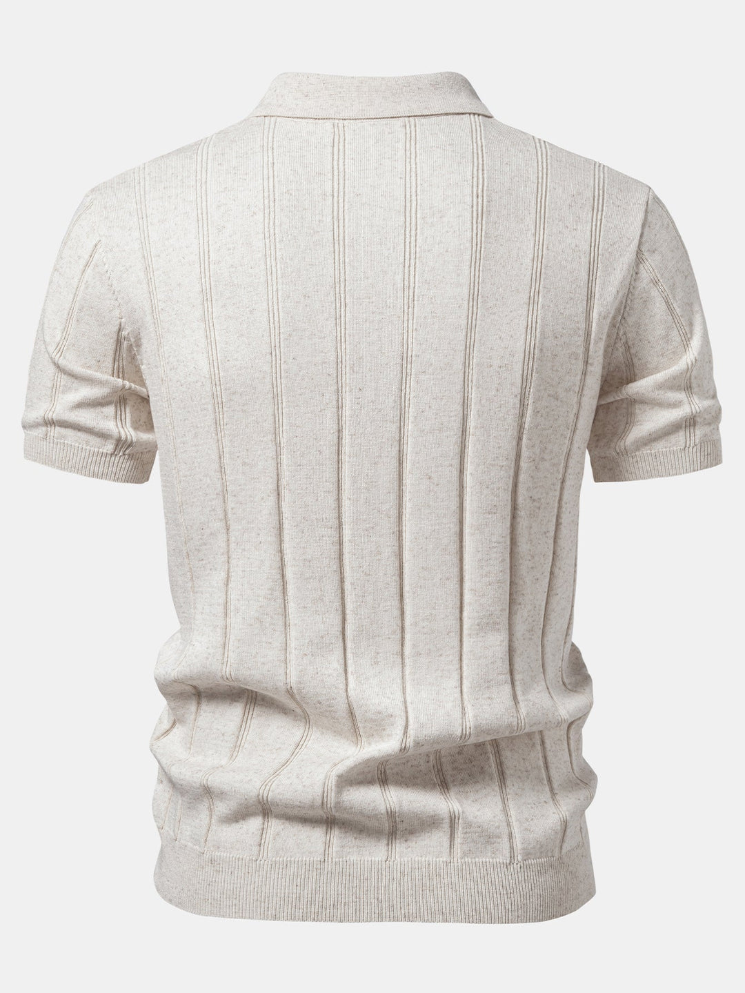 Elegantes Strickpolo Zweiteiler-Set mit Textur in Beige & Braun