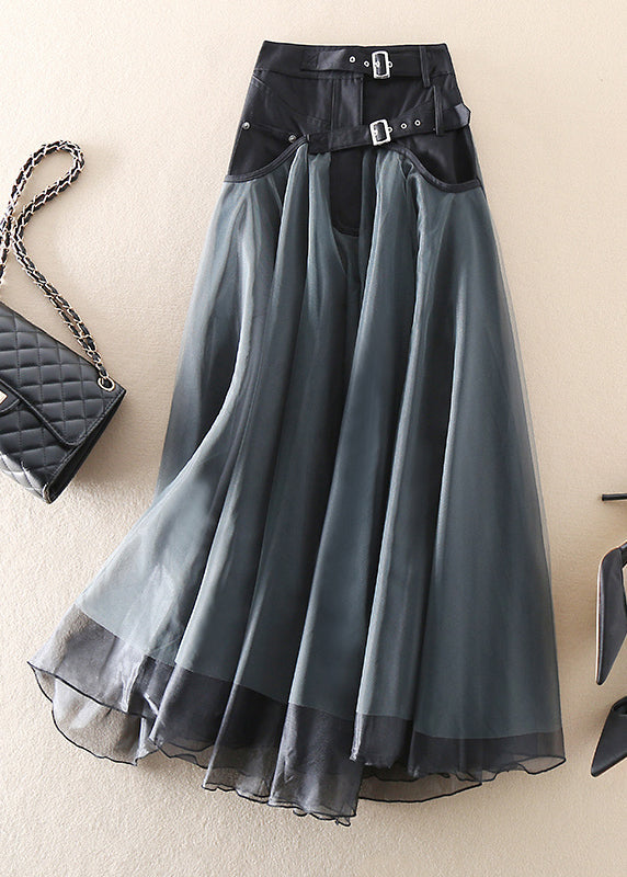 Statement Maxirock mit Tüll und Schnallendetails