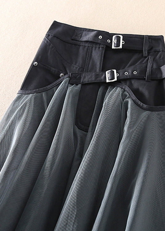 Statement Maxirock mit Tüll und Schnallendetails