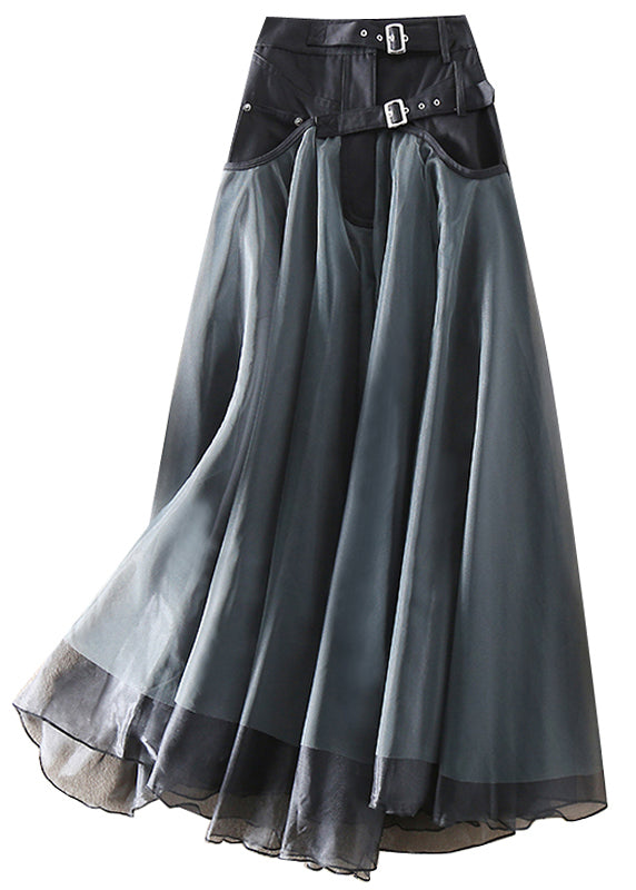 Statement Maxirock mit Tüll und Schnallendetails