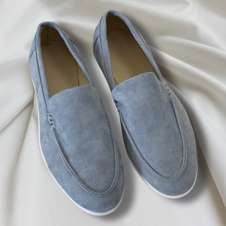 Elegante Herren-Loafer aus Wildleder in Taupe