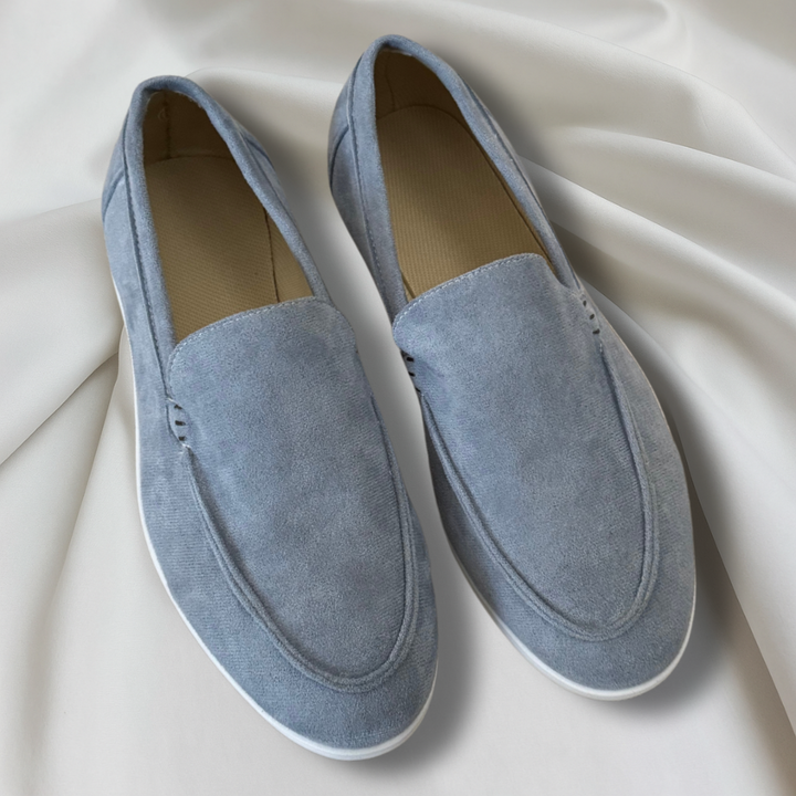 Elegante Herren-Loafer aus Wildleder in Taupe