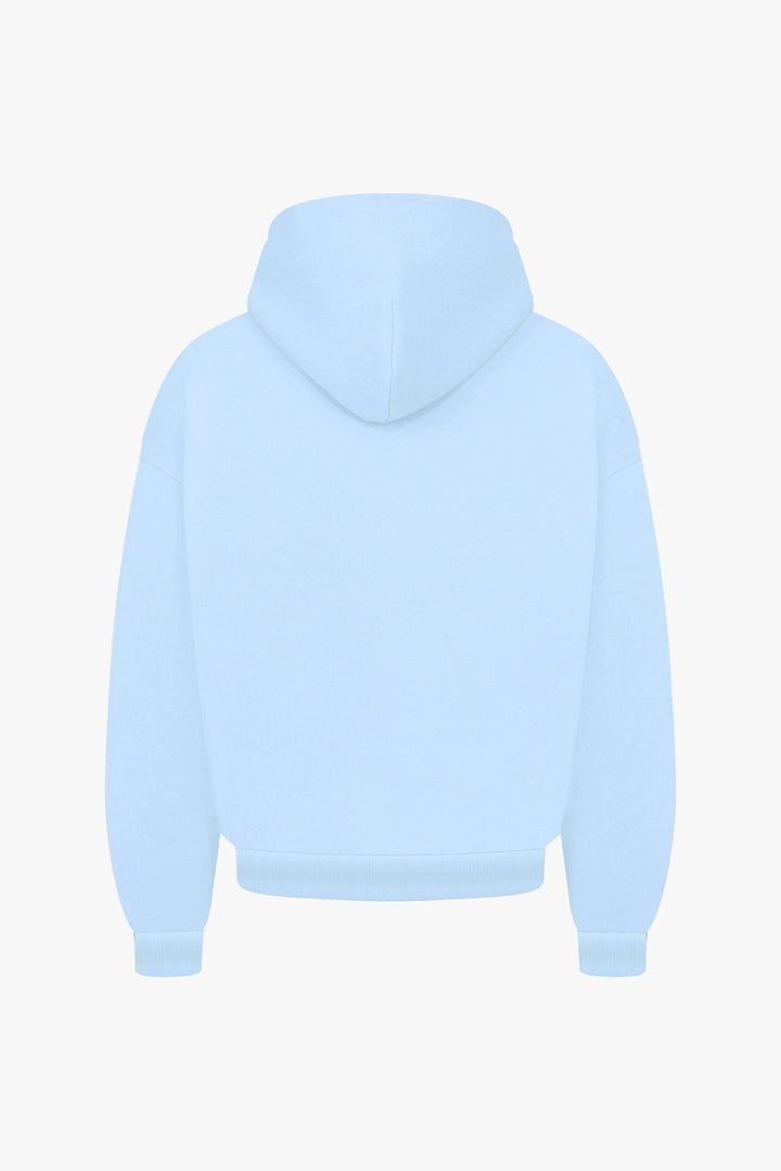 Premium Minimalistischer Hoodie in Hellblau