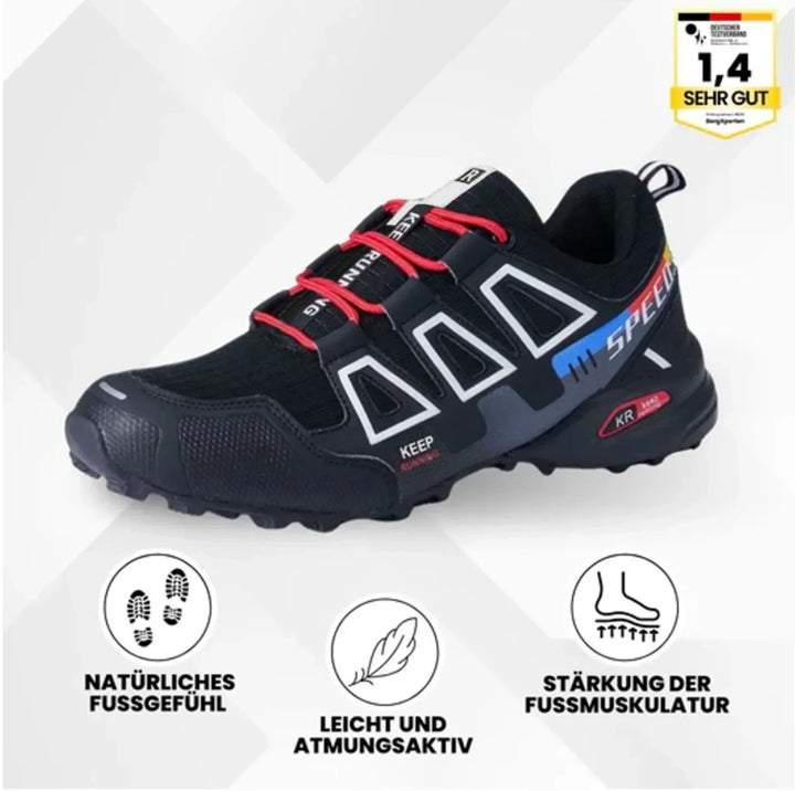 Wetterfester Urban-Trail Sneaker in Schwarz/Neon