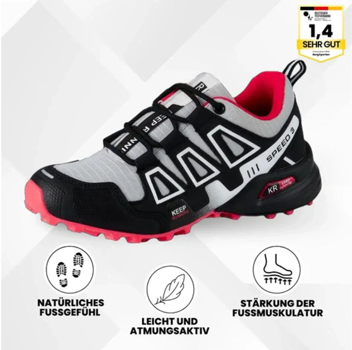Wetterfester Urban-Trail Sneaker in Schwarz/Neon