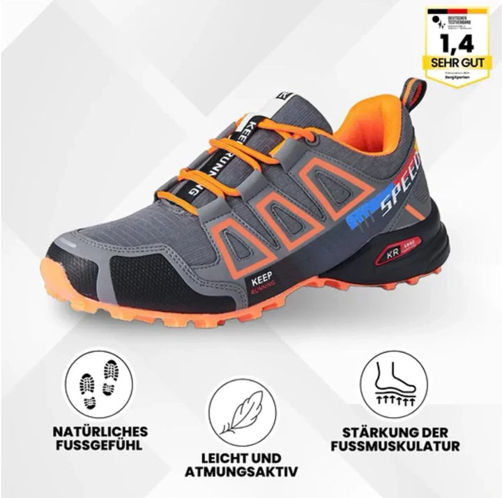 Wetterfester Urban-Trail Sneaker in Schwarz/Neon