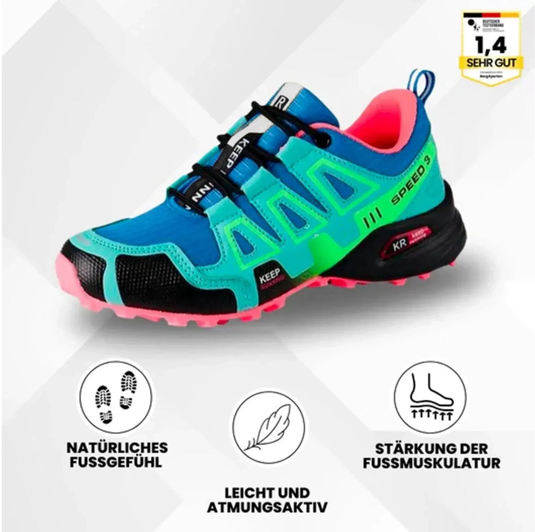 Wetterfester Urban-Trail Sneaker in Schwarz/Neon