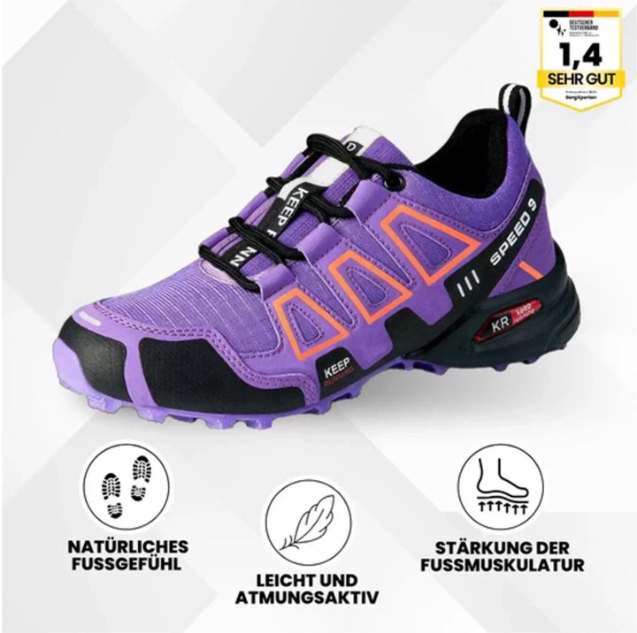 Wetterfester Urban-Trail Sneaker in Schwarz/Neon