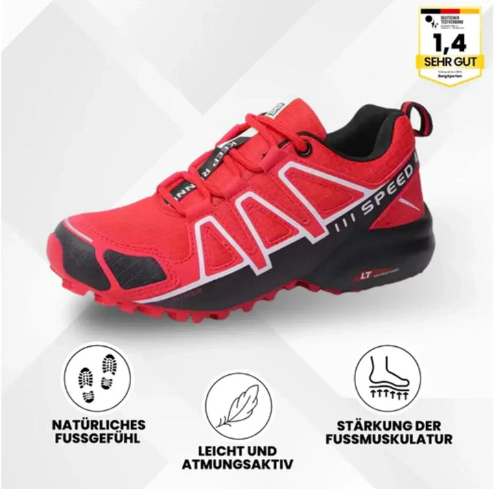Wetterfester Urban-Trail Sneaker in Schwarz/Neon