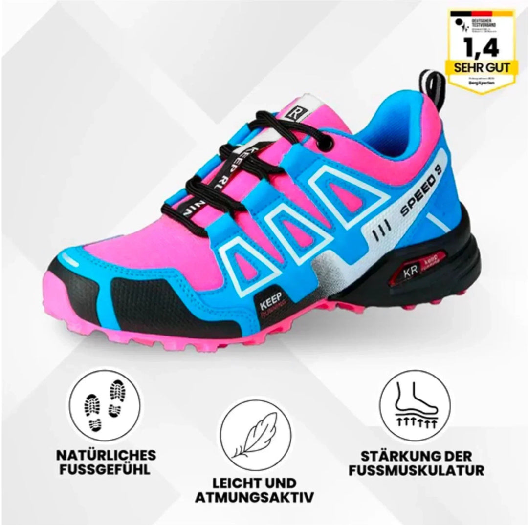 Wetterfester Urban-Trail Sneaker in Schwarz/Neon