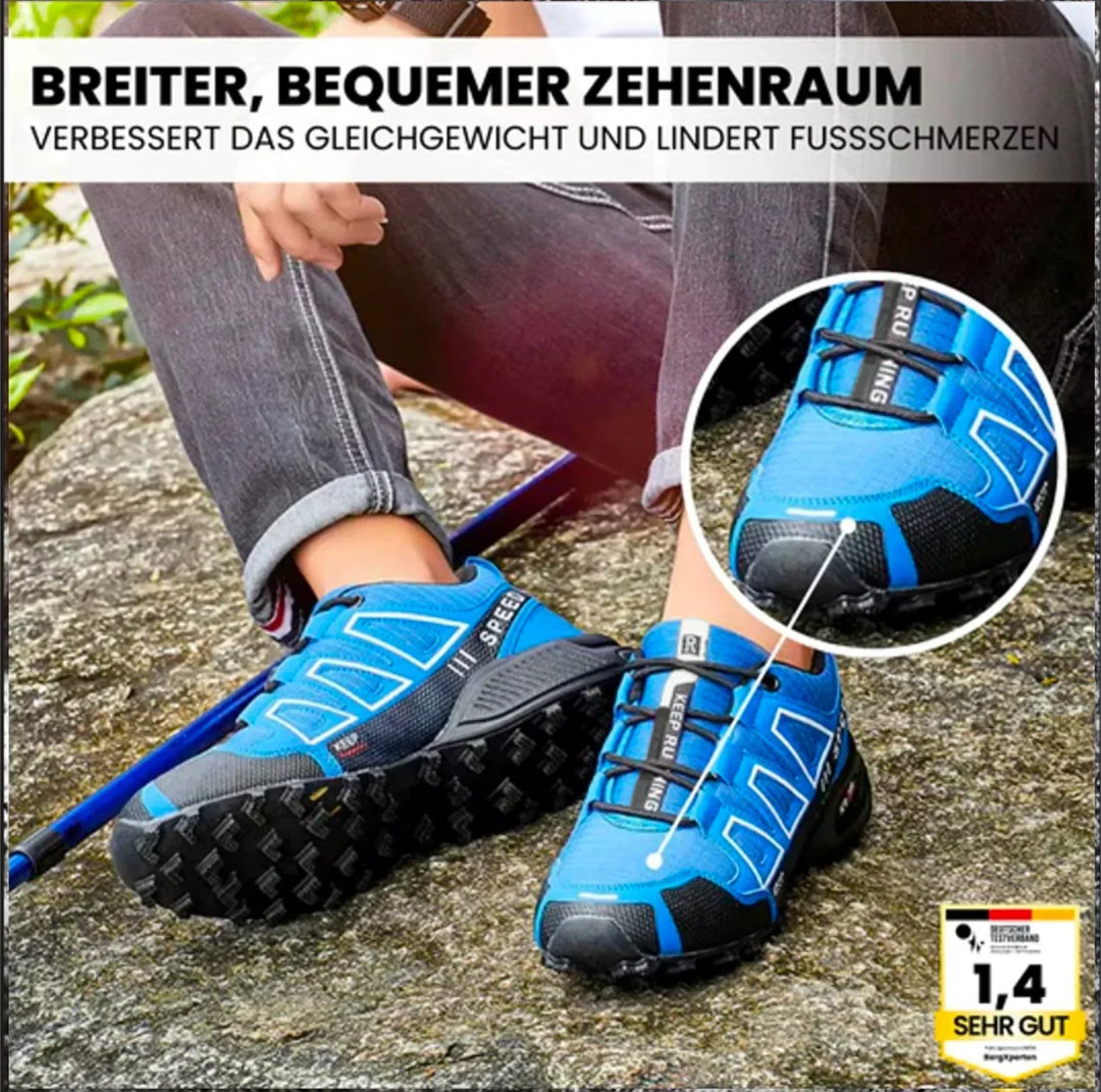 Wetterfester Urban-Trail Sneaker in Schwarz/Neon