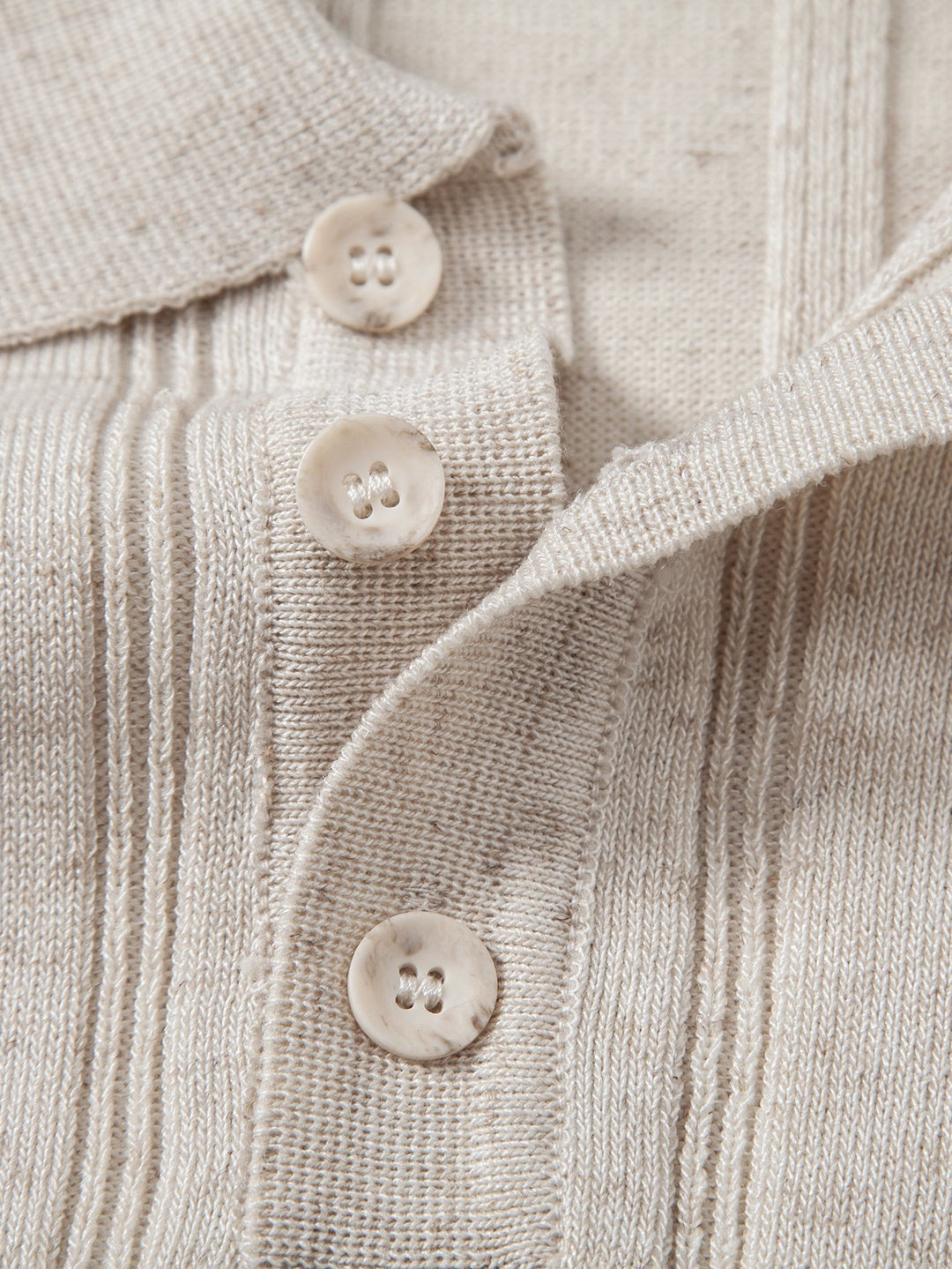 Elegantes Strickpolo Zweiteiler-Set mit Textur in Beige & Braun