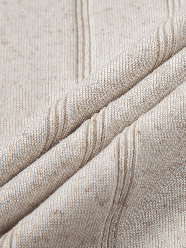 Elegantes Strickpolo Zweiteiler-Set mit Textur in Beige & Braun