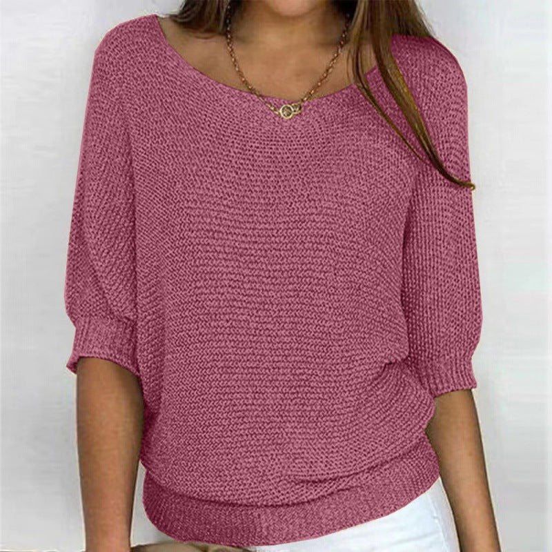 Grüner Fledermaus-Strickpullover