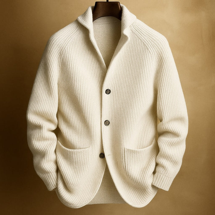 Altrosa Strickjacke mit Raglanärmeln und Knopfleiste
