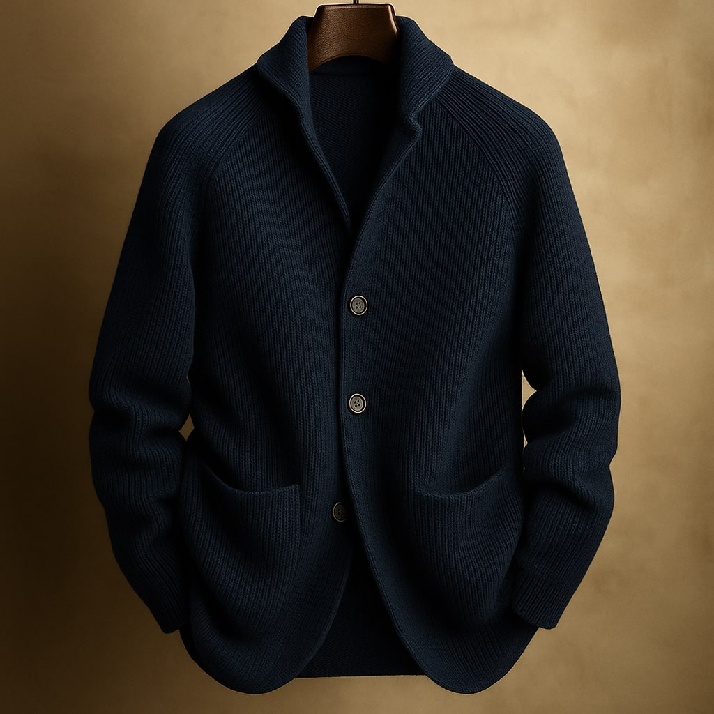 Altrosa Strickjacke mit Raglanärmeln und Knopfleiste