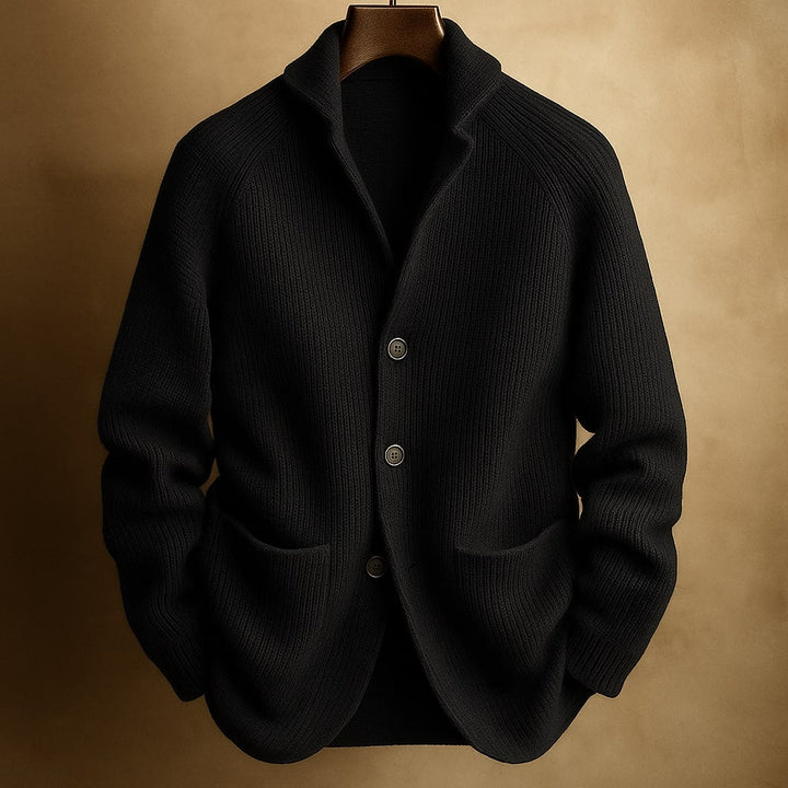 Altrosa Strickjacke mit Raglanärmeln und Knopfleiste
