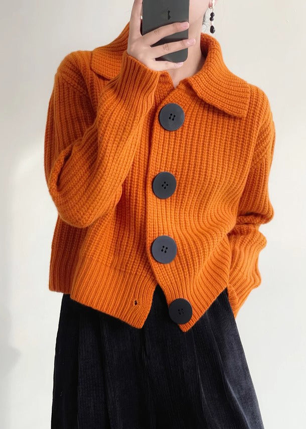 Statement Grobstrick-Cardigan in Orange