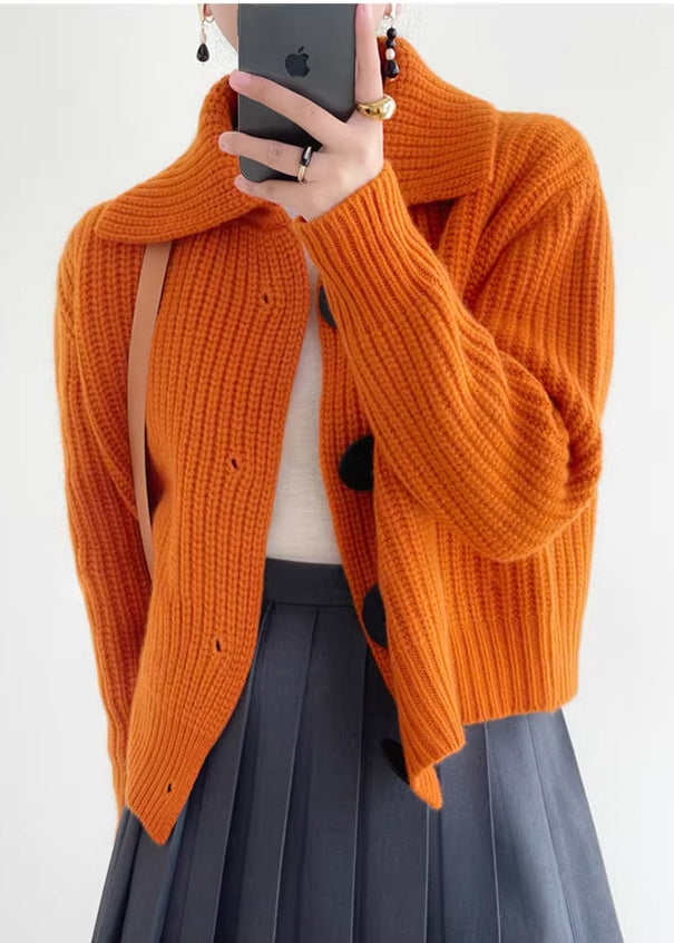 Statement Grobstrick-Cardigan in Orange