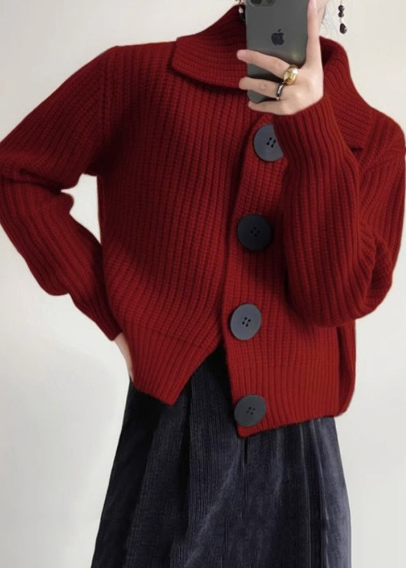 Statement Grobstrick-Cardigan in Orange