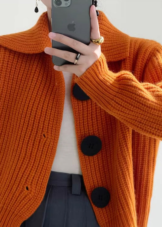 Statement Grobstrick-Cardigan in Orange