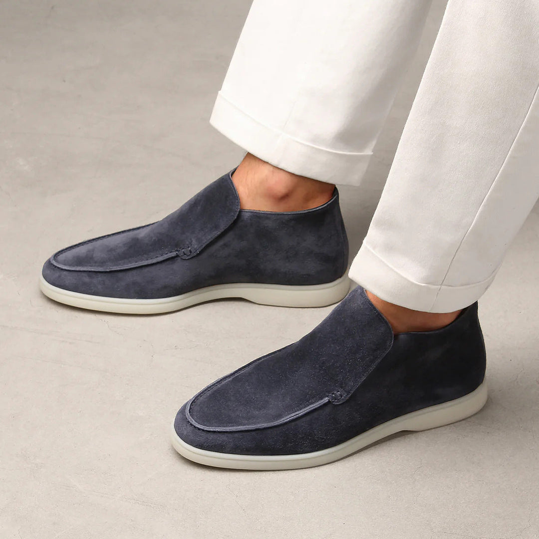 Premium Veloursleder Slip-On in Greige