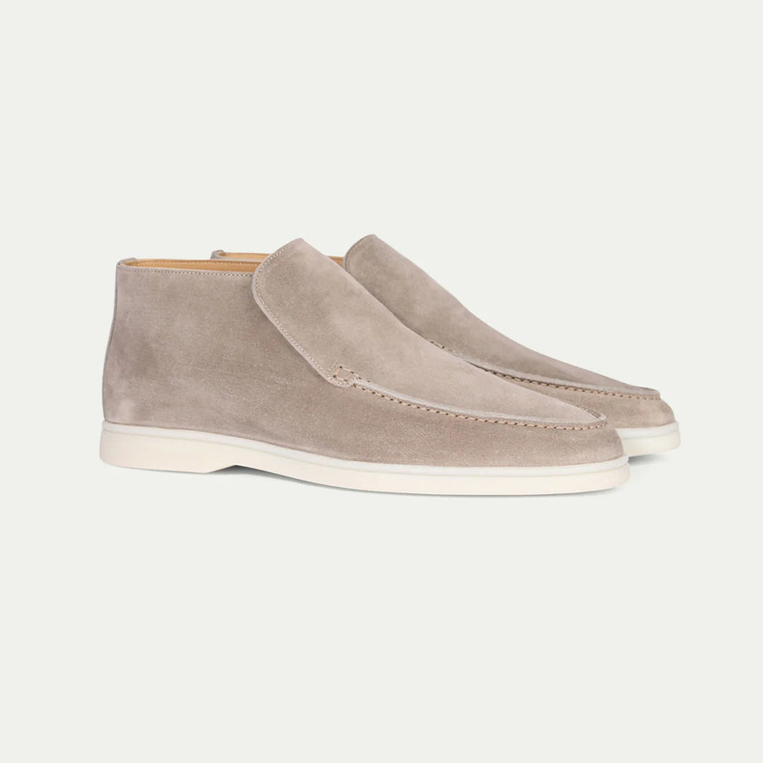 Premium Veloursleder Slip-On in Greige