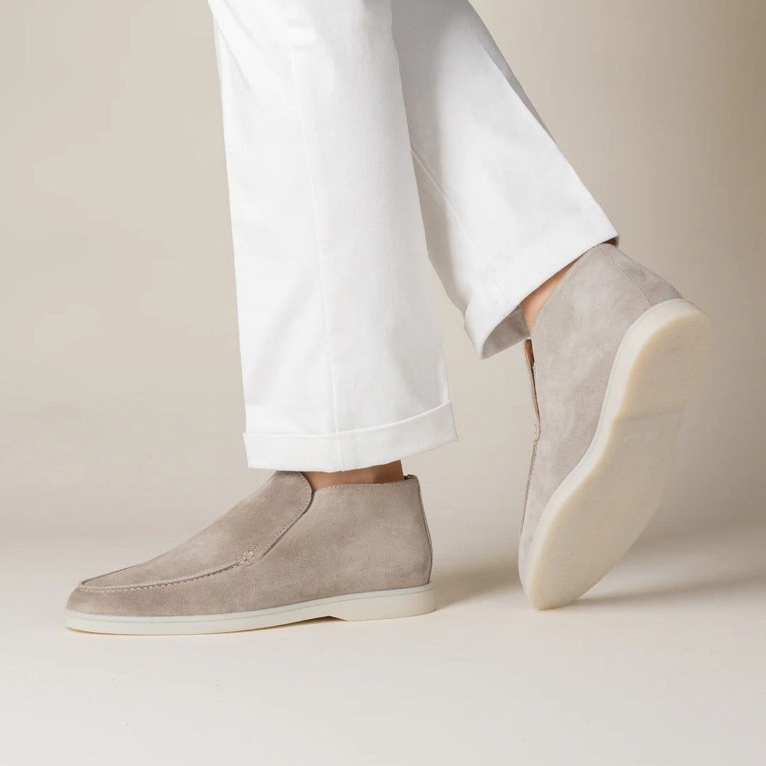 Premium Veloursleder Slip-On in Greige