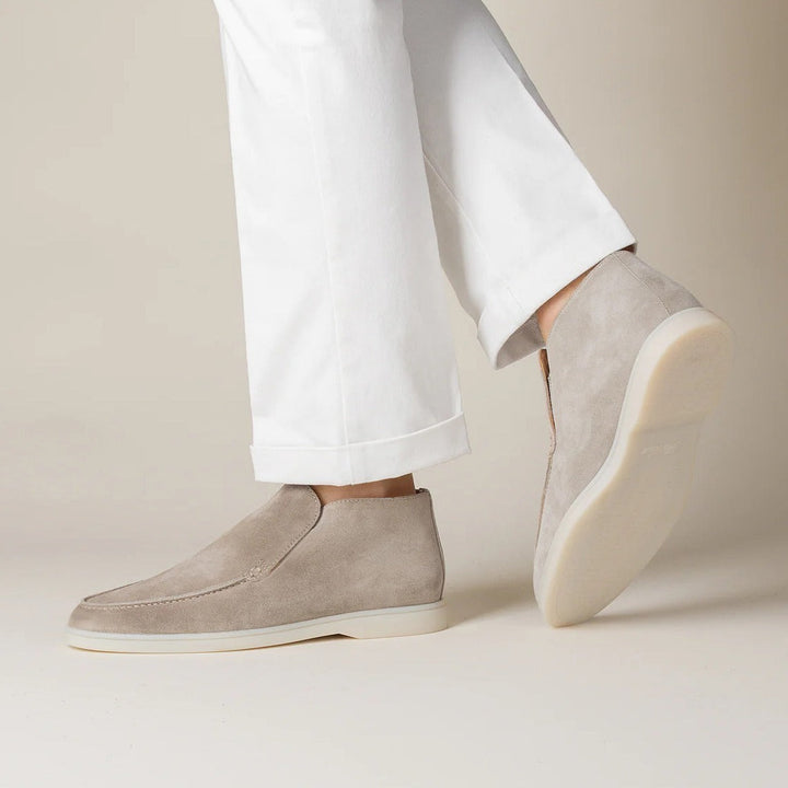 Premium Veloursleder Slip-On in Greige