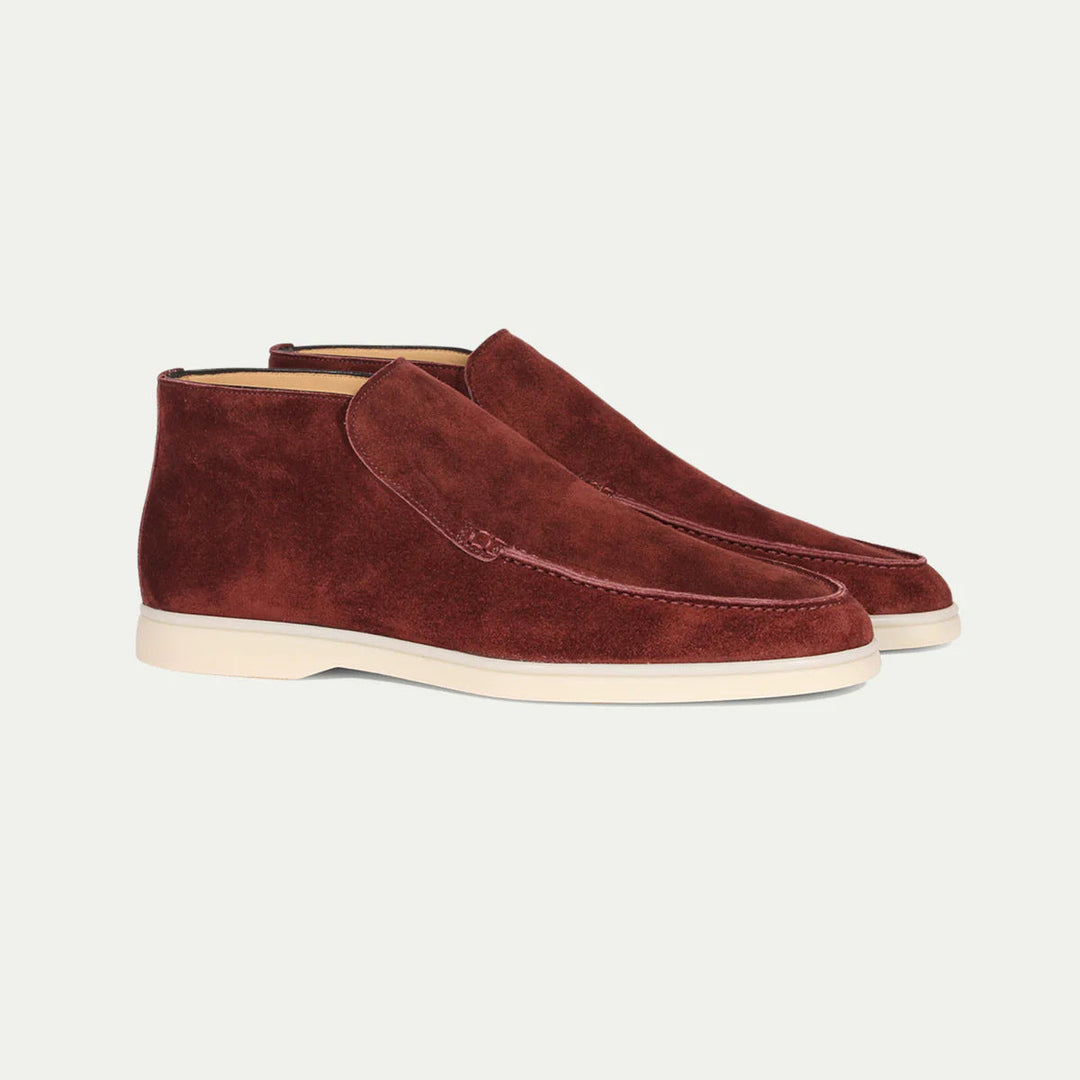 Premium Veloursleder Slip-On in Greige