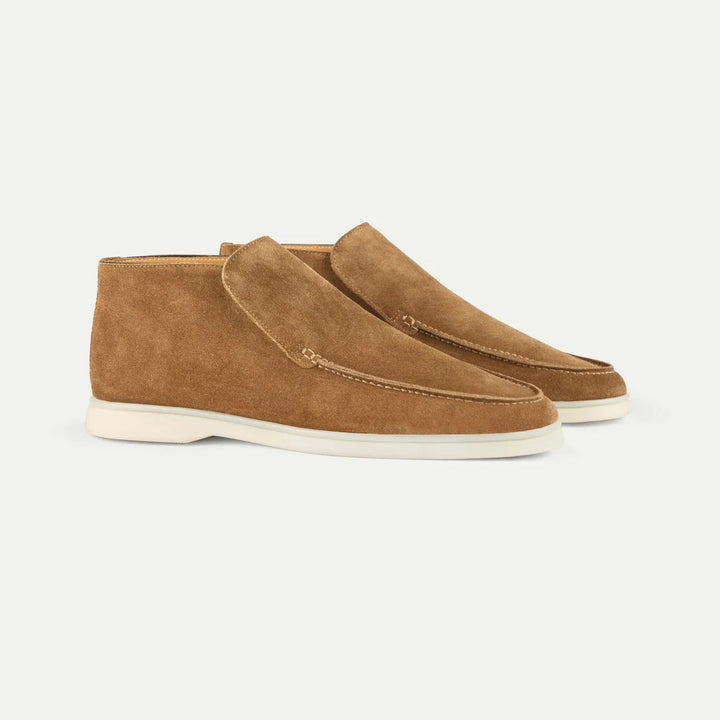 Premium Veloursleder Slip-On in Greige