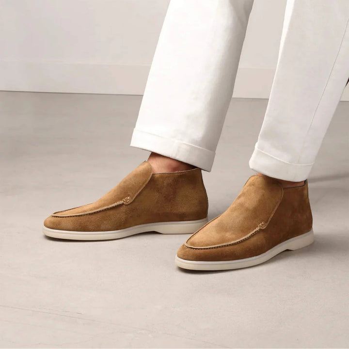 Premium Veloursleder Slip-On in Greige