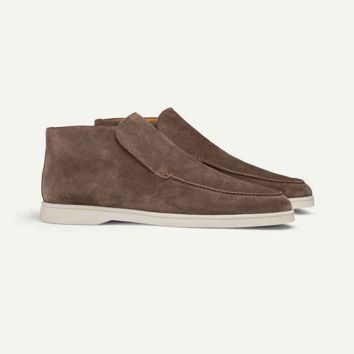 Premium Veloursleder Slip-On in Greige