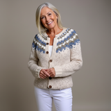 Embla – Melange-Strickjacke mit Passe