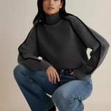 Maria - Rollkragenpullover mit Paspeln
