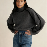 Maria - Rollkragenpullover mit Paspeln